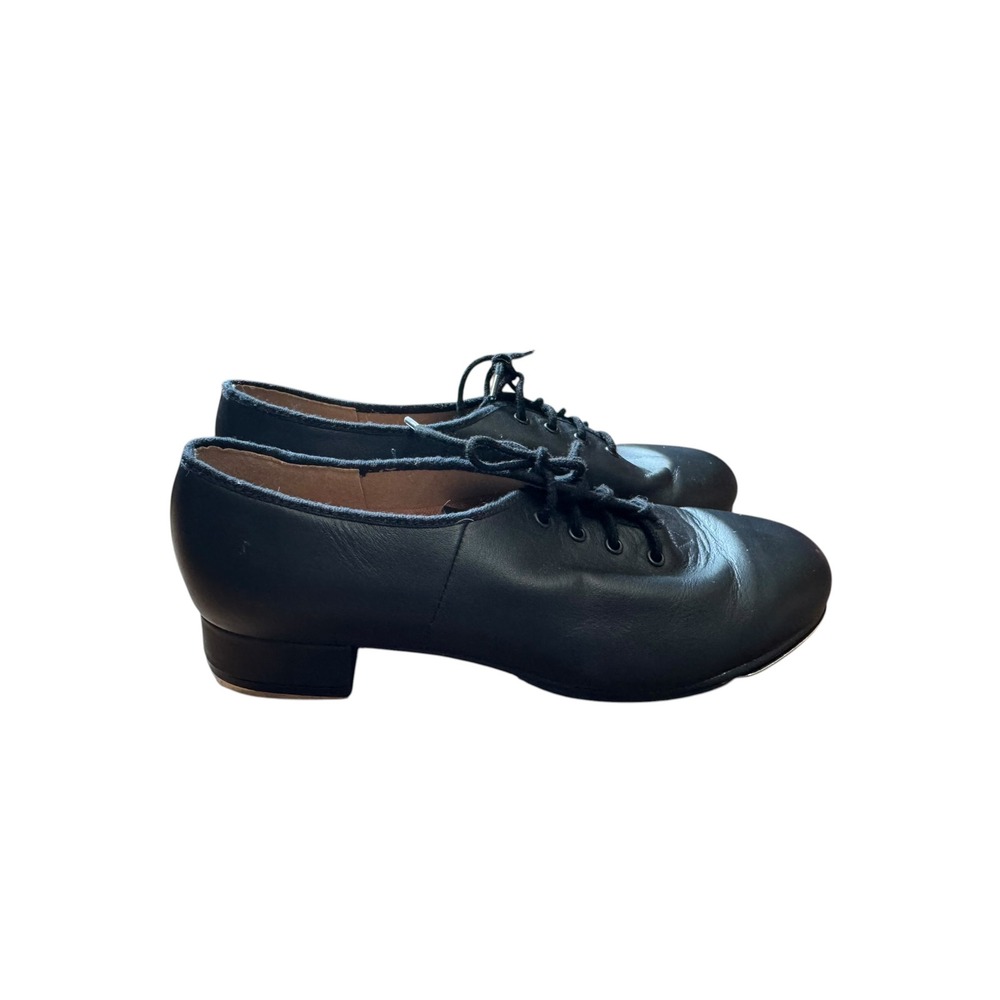 Bloch Tap Shoes Women 7.5 Black Excellent Leather Lace Up Oxford Dance Heel